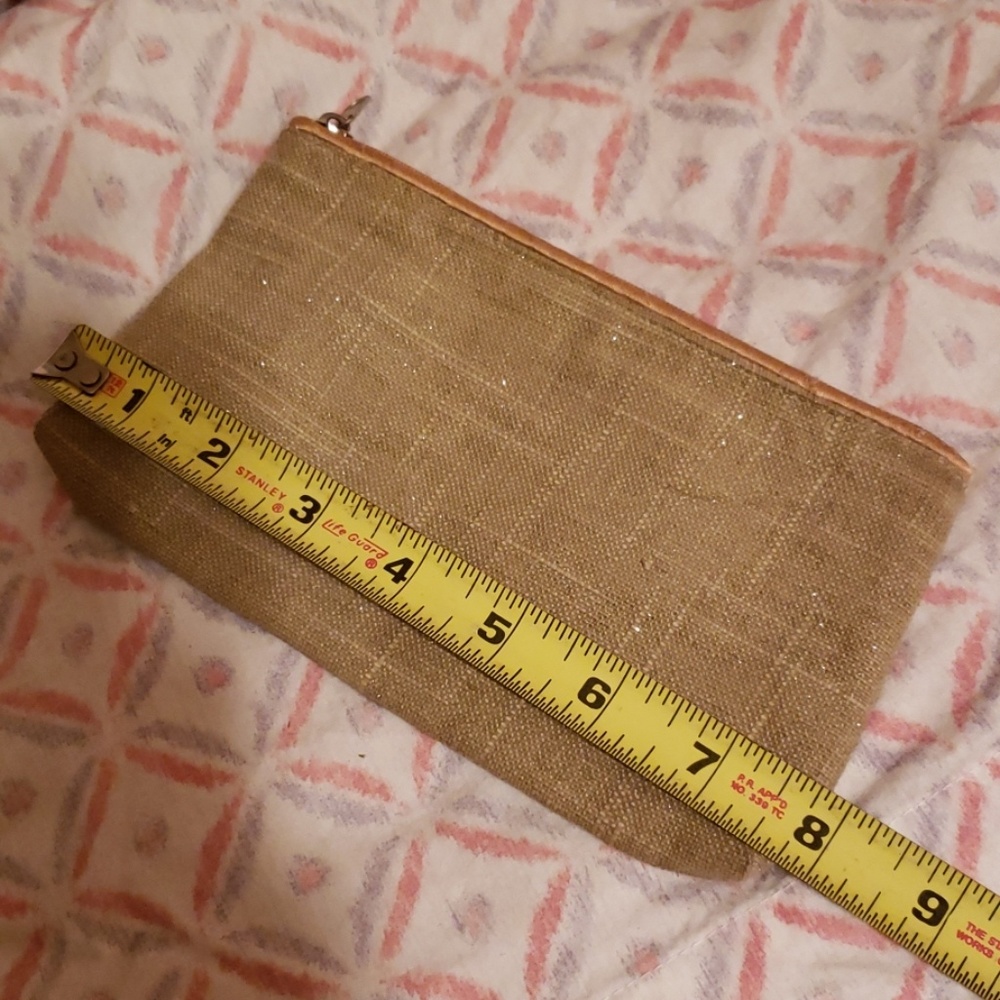 Linen & Sparkle Zip  Pouch Cosmetic Bag - Picture 7 of 8